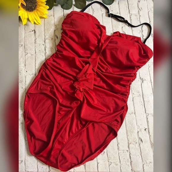 Jantzen Classics One Piece Ruched Swimsuit 8 (?) - Picture 1 of 6